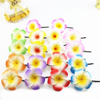 pinzas para el pelo nupciales con flores Horquillas de Plumeria hawaianas de espuma para niña y niña 10 populares mariposa 