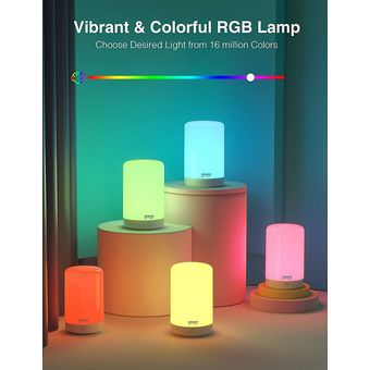 Lámpara LED de Mesa 8W Negro WiFi Google Home y  Alexa RGB