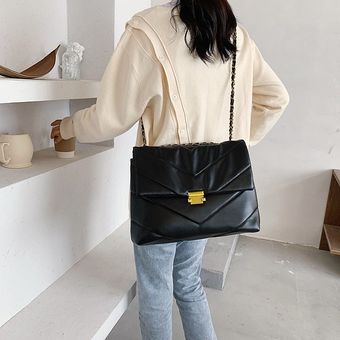 bolso de hombro de piel sintética con cadenas para mujer bandolera de diseñador de marca famosa bolsos cruzados #36X25X9cm 