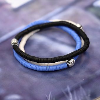 Disco De Arcilla De Polímero Cuentas, 3 Pulseras De Mujer 