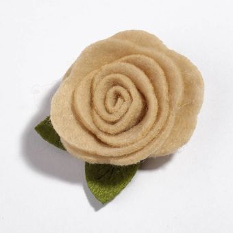 10 Uds 5CM fieltro tela no tejida flor con hojas de color verde para la diadema Rosa enrollada flores del pelo para accesorios de ropa 