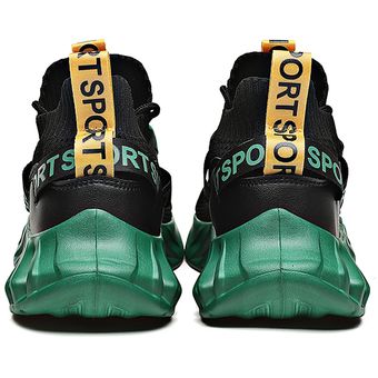 Zapatillas de correr para hombre-Negro Verde 