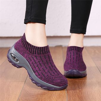 Nuevos zapatos de malla transpirables para mujer-Púrpura 
