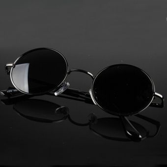nuevas gafas de estilo show de moda  gafas de sol polarizadas reales  gafas de sol vintage  gafas de sol redondas  lentes negros UV400   black sliver 