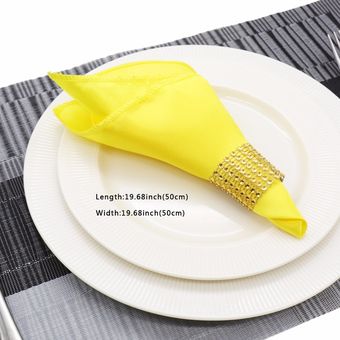 5 uds 50cm cuadrado de servilletas de Color sólido pañuelo de tela servilletas Decoración de mesa de boda de Textiles para el hogar 