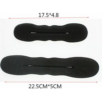 herramienta de giro de Donut Moño para peinado Clip de espuma rizador de pelo negro de 17,5 cm y 22,5 cm 12 Uds. anillo mágico de esponja 
