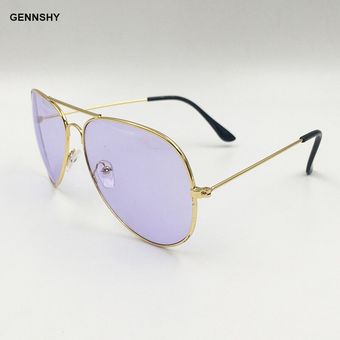 Pilot Sunglasses Men Retro Gold Metal Sun Glasses Candy Blue 