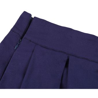 Falda Midi de cintura a Falda plisada azul de Color liso para mujer 