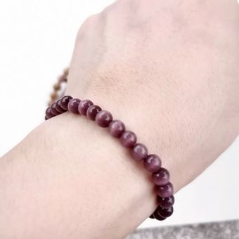 Pulsera De Hombre Natural Minimalista De 6 Mm Tiger Eye Pink 