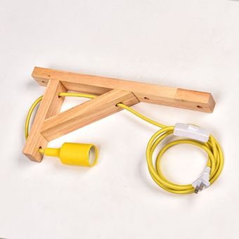 Lámparas de pared con Cable colgantes creativos simples de madera maci 
