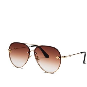 Deluxe Bee Pilotos Gafas de sol Sombras femeninas Marco demujer 
