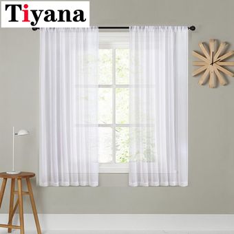 Tiyana-Cortina corta blanca transparente dosel blanco para decoraci 