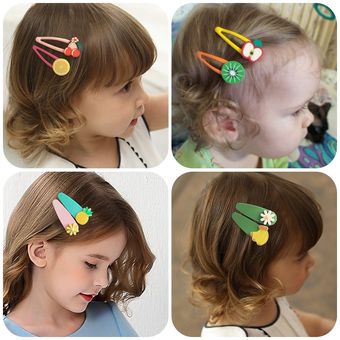 pinzas para el pelo de regalo para niñas 1 Juego de horquillas bonitas de goma con dibujos de flores y frutas para niñas bandas para el pelo niños accesorios para el cabello 