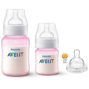Juego de biberones de vidrio natural para recién nacido, 3 onzas y 5 onzas  con flujo extra lento y pezón de flujo lento, anti cólicos, 0-3 meses