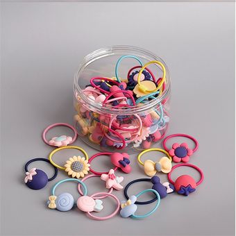 40 unidsset flor estilo coreano sombreros lindo aro Mini caja para tocados regalo elástico bandas de goma para el cabello banda accesorios para el cabello niñas 