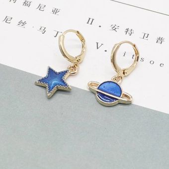 Pendientes De Estrellas Azules Exquisitos De Corea De De De 