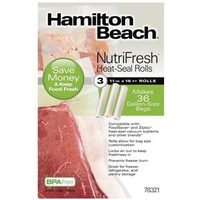 3 Rollos de Sellado Térmico 28cm x 5m Nutrifresh Hamilton Beach -78321