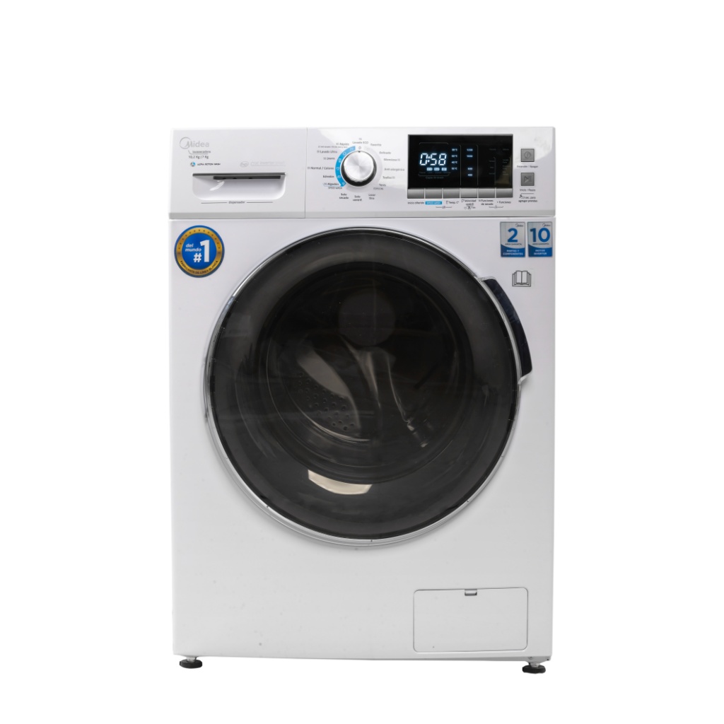 Lavasecadora Midea 10.2 kg  Blanca Ultra Motion Wash Inverter