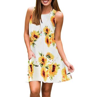 Vestido de playa de verano Chino - Blanco Girasol | Linio Colombia -  CH103FA0GL7BNLCO