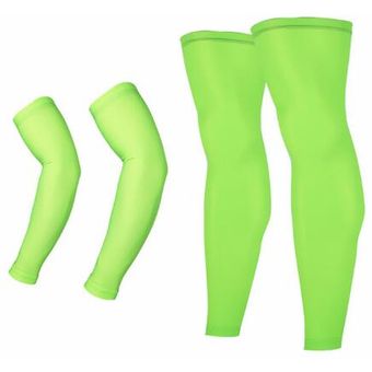#green Calentadores de brazo y piernas para ciclismo,protección UV para hombre y mujer,mallas deportivas para correr,mangas para el sol 
