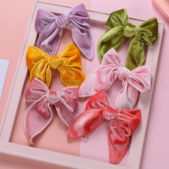 1PC coreano sólida arcos grandes elegante terciopelo horquillas pasadores de niñas broches para el cabello bonitos sombreros para cabellos de Niños Accesorios 