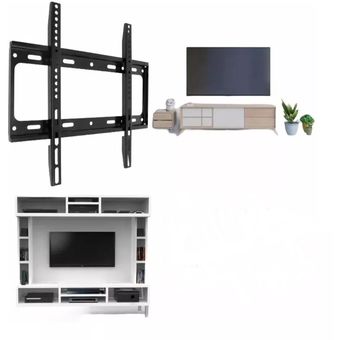 Soporte de TV LED para TV de 80 pulgadas, soporte de TV negro para TV de  más de 75 pulgadas, centro de entretenimiento negro, soporte de TV de sala  de