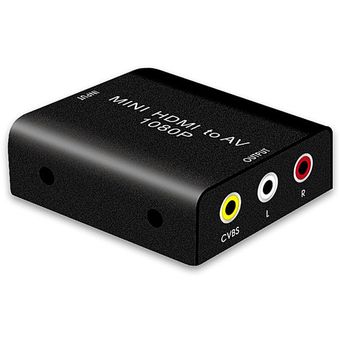 HD Portátil Mini HDMI señal digital a AV L  R Adaptador de 