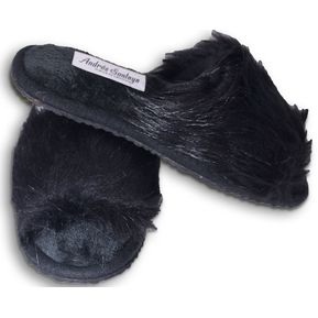 Pantuflas dama textil extra suave suela antideslizante- 0910- Negro