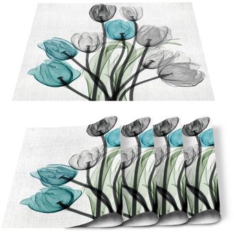 Corredores de la tabla de turquesa moderno tulipán flor tapete de me 