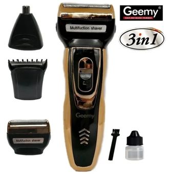Maquina Afeitar eléctrica Para Barba Recargable 3 en 1 Geemy 595
