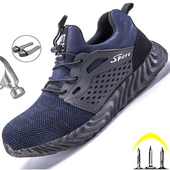 Zapatos de seguridad con punta de acero para hombre zapatillas de trabajo industriales para construcción de talla grande 50 antiperforación 