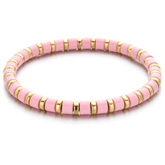 Boho Lindo Arcoiris Esmalte Bola Elástica Pulsera Colorida 