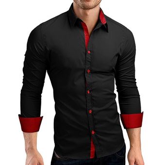 camisa roja de vestir hombre