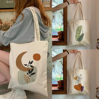 Bolso de mano Retro bohemio para mujer bolsa de lona estética de pl 
