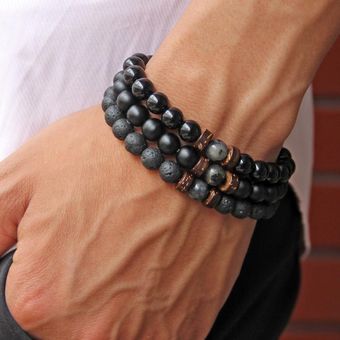 Pulsera Difusora De Lava Para Hombres Pulsera Natural De De 