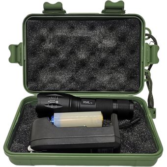 Linterna Militar T6 Zoom Ultrafire 15000lm Recargable con Estuche
