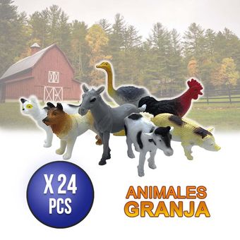 Animales Granja Estilo Realista X24 Figuras Plástico RF 165 