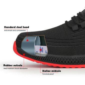 XPUHGM-zapatos de trabajo con punta de acero y malla de aire para ho 