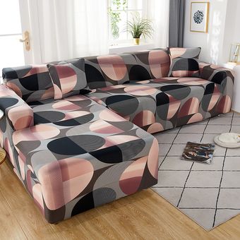 Funda de sofá geométrica elástica para sala de estar,mascotas,esquina en forma de L,Diván,funda de sofá,1 ud. #Color 28 