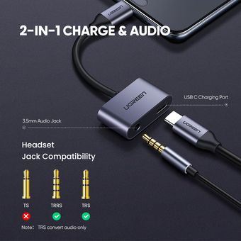 Tipo C a doble conector 3,5 USB C a 3,5mm Aux doble auriculares adapta