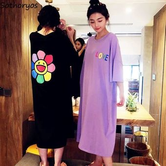 Color#18 Camisones estampados de dibujos animados para mujer,ropa de dormir de estilo coreano encantador,6XL de talla grande,para el hogar,larga y suave 