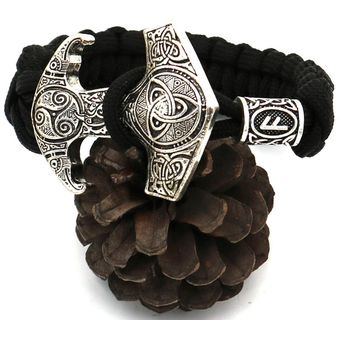 Vegvisir #ANSUZ Vikingo Triskele Runa Slavic Vikingos Thor Trinity Vikinga Pulsera de joyería Vikinga de Odín Mjolnir 