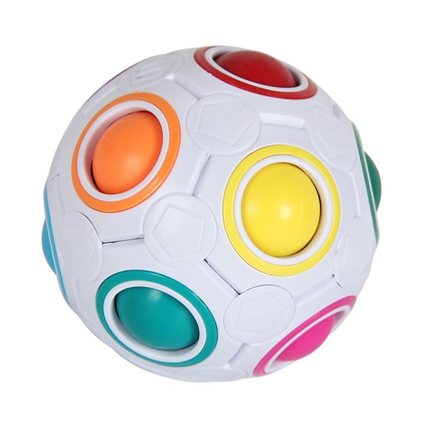 Cubo mágico de la bola del arco iris fútbol de juguete 12 agujeros para niños mitigador de la tensión del juguete