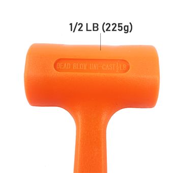 0.5lb Orange Dead Blow Hammer Mazo de goma suave Unicast Non 