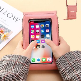 Bolso de hombro para teléfono móvil con pantalla táctil para mujer, 