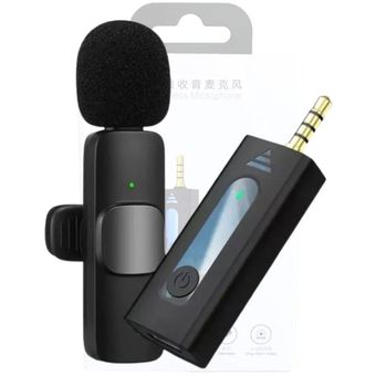 Micrófono Solapa Inalámbrico Plug 3.5mm Aux Bluetooth Conexión Sonido