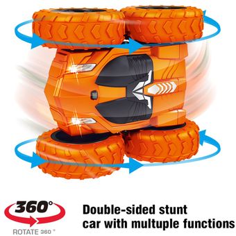 Función de control remoto Stunt Car lateral doble YT6615 clara que se desplaza giratoria 