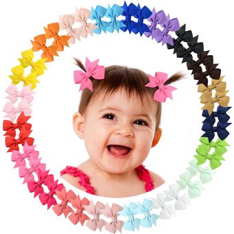 1 2020 Uds pequeño pulgadas molinete lazos lisos para el pelo pinzas de cocodrilo para bebé niñas niños gorros hechos a mano accesorios para el cabello 