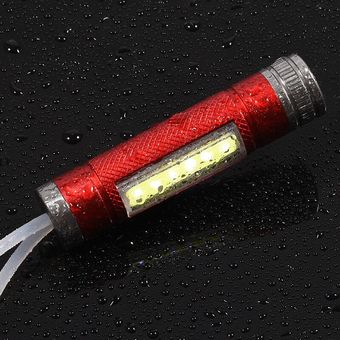 linterna con llave multifuncional cob para bicicleta linterna con llavero mini linternas led con batería AAA #Red no battery 