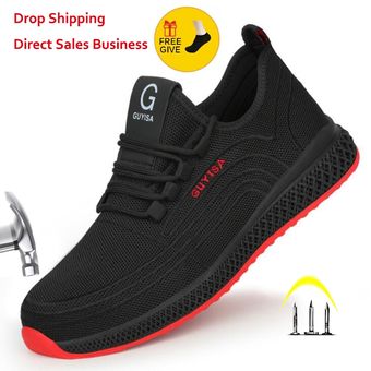 XPUHGM-zapatos de trabajo con punta de acero y malla de aire para ho 